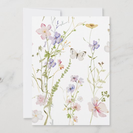 Kleine Wildflower Roze Bloemen Verjaardag Kaart (Achterkant)