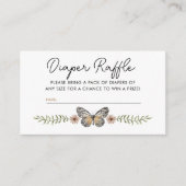 Kleine Wildflower Roze Luier Raffle Baby shower Informatiekaartje (Voorkant)