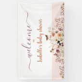 Kleine Wildflower Roze Meisje Baby shower Banner (Verticaal)