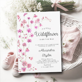 Kleine Wildflower Roze Whimsical Baby Meisje Douch Kaart