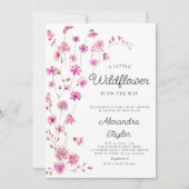 Kleine Wildflower Roze Whimsical Baby Meisje Douch Kaart (Voorkant)