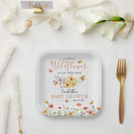 Kleine Wildflower rustieke Wildbloemen Baby shower Papieren Bordje