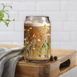 Kleine Wildflower Schattigee Kleurrijke Bloemen Blikvorm Glas