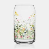 Kleine Wildflower Schattigee Kleurrijke Bloemen Blikvorm Glas (Achterkant)