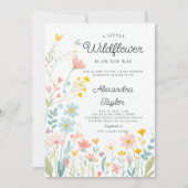 Kleine Wildflower Tiny Whimsical Baby Meisje Douch Kaart (Voorkant)