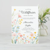 Kleine Wildflower Tiny Whimsical Baby Meisje Douch Kaart (Staand voorkant)