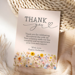 Kleine Wildflower Verjaardag Dank u kaart