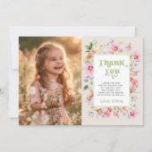 Kleine wildflower verjaardagsfeestfoto dank u kaart (Voorkant)