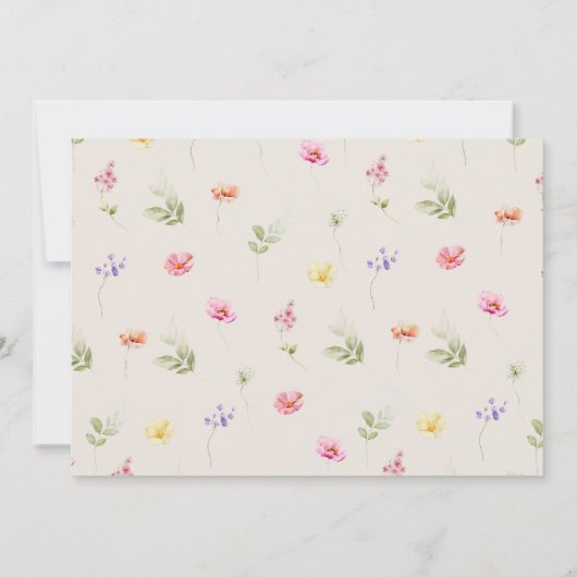 Kleine wildflower verjaardagsfeestfoto dank u kaart (Achterkant)