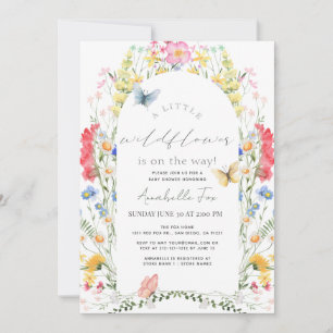 Kleine Wildflower Vlinder Arch Meisje Baby shower Kaart