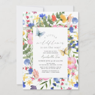 Kleine Wildflower Vlinder Meisje Baby shower Kaart