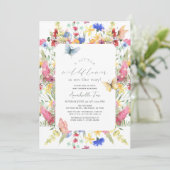 Kleine Wildflower Vlinder Meisje Baby shower Kaart (Staand voorkant)