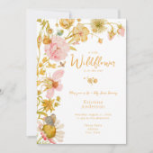 Kleine Wildflower Vlinder QR Code Baby Shower  Kaart (Voorkant)