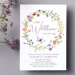 Kleine Wildflower Waterverf Baby Meisje Douche Kaart