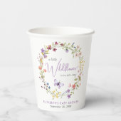 Kleine Wildflower Waterverf Baby Meisje Douche Papieren Bekers (Achterkant)