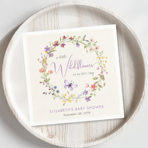 Kleine Wildflower Waterverf Baby Meisje Douche Servet