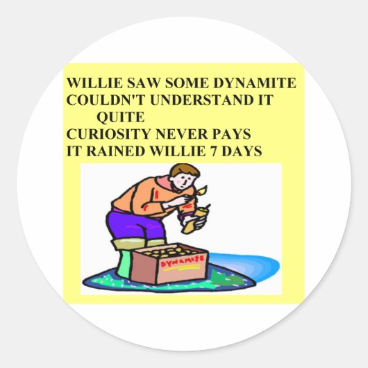Kleine Willie Rhyme Ronde Sticker (Voorkant)