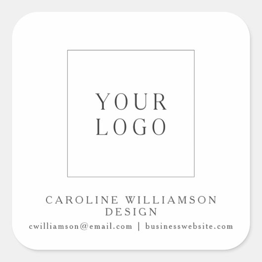 Kleine winkel aangepaste logo verpakking wit moder vierkante sticker (Voorkant)