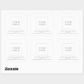 Kleine winkel aangepaste logo verpakking wit moder vierkante sticker (Vel)