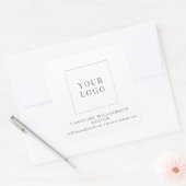 Kleine winkel aangepaste logo verpakking wit moder vierkante sticker (Envelop)