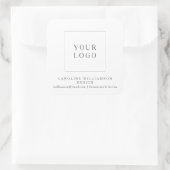 Kleine winkel aangepaste logo verpakking wit moder vierkante sticker (Tas)