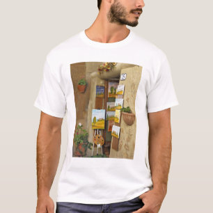 Kleine winkel met kunstwerk te koop op het trottoi t-shirt
