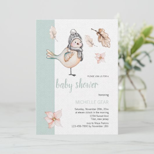 Kleine wintermest met pom-poomPet Kaart (Staand voorkant)