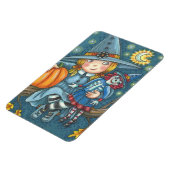 KLEINE WITCH & DOLL HALLOWEEN MAGNET Rectangle Lge Magneet (Linkerzijde)