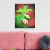 Kleine witte bloem dicht canvas afdruk (Insitu (Woonkamer))