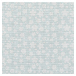 Kleine witte bloem op blauwe patroonstof stof