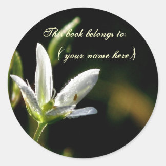 Kleine witte bloem ronde sticker