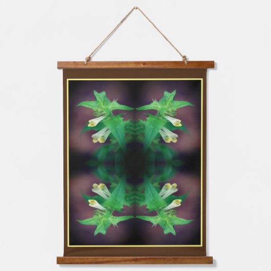 Kleine witte bloem Sluit Abstract op Hangend Wandkleed (Voorkant)