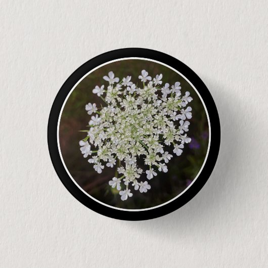 kleine witte bloemblaadjes ronde button 3,2 cm (Voorkant)