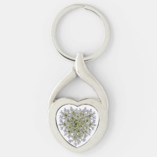 kleine witte bloemblaadjes sleutelhanger