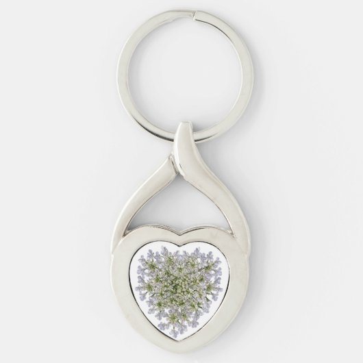 kleine witte bloemblaadjes sleutelhanger (Voorkant)