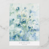 Kleine witte bloemen bewaren de datum folie uitnodiging (Achterkant)