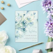 Kleine witte bloemen bruiloft acryl uitnodigingen (Insitu (Huwelijk))