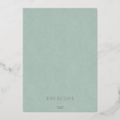 Kleine witte bloemen bruiloft folie uitnodiging (Achterkant)