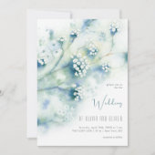 Kleine witte bloemen bruiloft kaart (Voorkant)