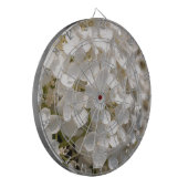 Kleine witte bloemen dartbord (Voorkant Links)