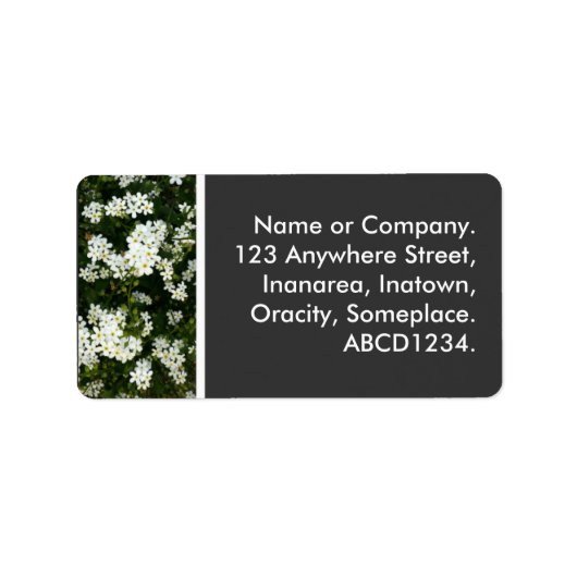 Kleine witte bloemen etiket (Voorkant)