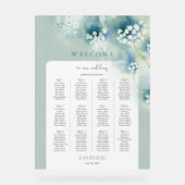 Kleine Witte Bloemen Huwelijk Welkom Zitting Grafi Acryl Bord (Voorkant)