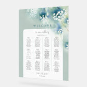 Kleine Witte Bloemen Huwelijk Welkom Zitting Grafi Acryl Bord (Hoek)