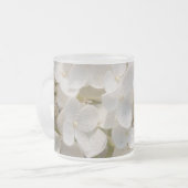 Kleine witte bloemen matglas koffiemok (Voorkant links)