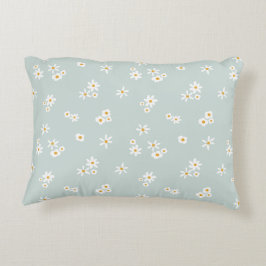 Kleine witte bloemen op blauw - naadloos patroon. accent kussen