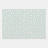 Kleine witte bloemen op blauw - naadloos patroon. inpakpapier vel (Voorkant 3)