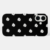 Kleine witte bloemen op zwart Case-Mate iPhone case (Achterkant (horizontaal))