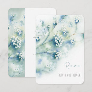 Kleine Witte Bloemen Receptie Enclosure Kaart