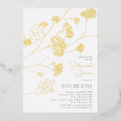 Kleine witte bloemen repetitie diner folie uitnodiging (Voorkant)