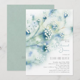 Kleine witte bloemen repetitie diner kaart